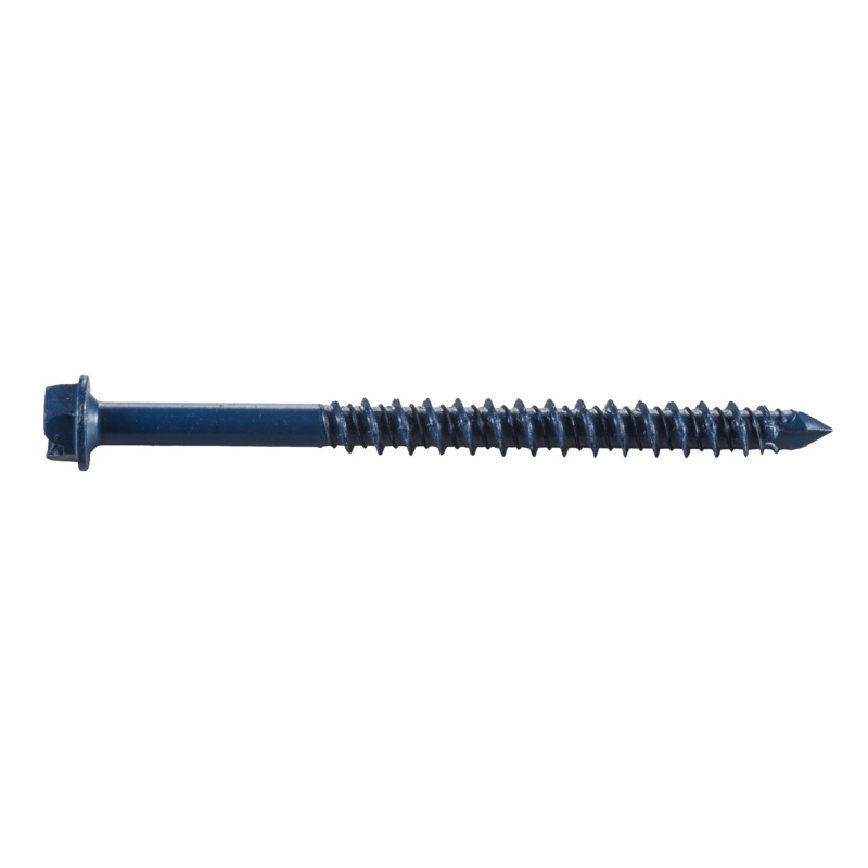 1/4 x 1-3/4 Aerosmith Blue-Coated Concrete Screws / Hex Slot / Steel / 1000 Hour Coating