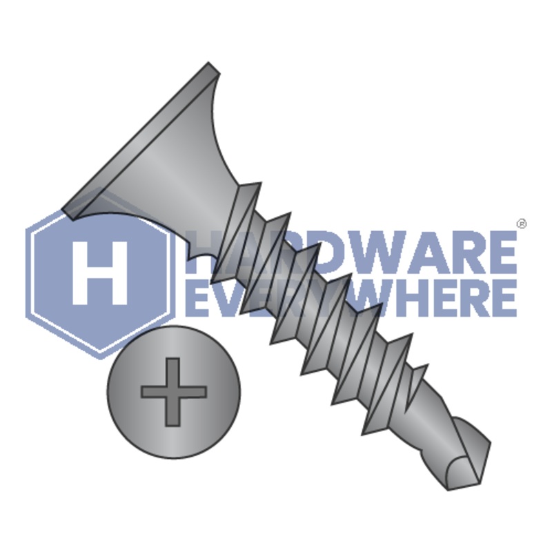 6 x 3/4 Self Drilling DRYWALL SCREWS / Phillips / Bugle Head / Steel / Black Phosphate