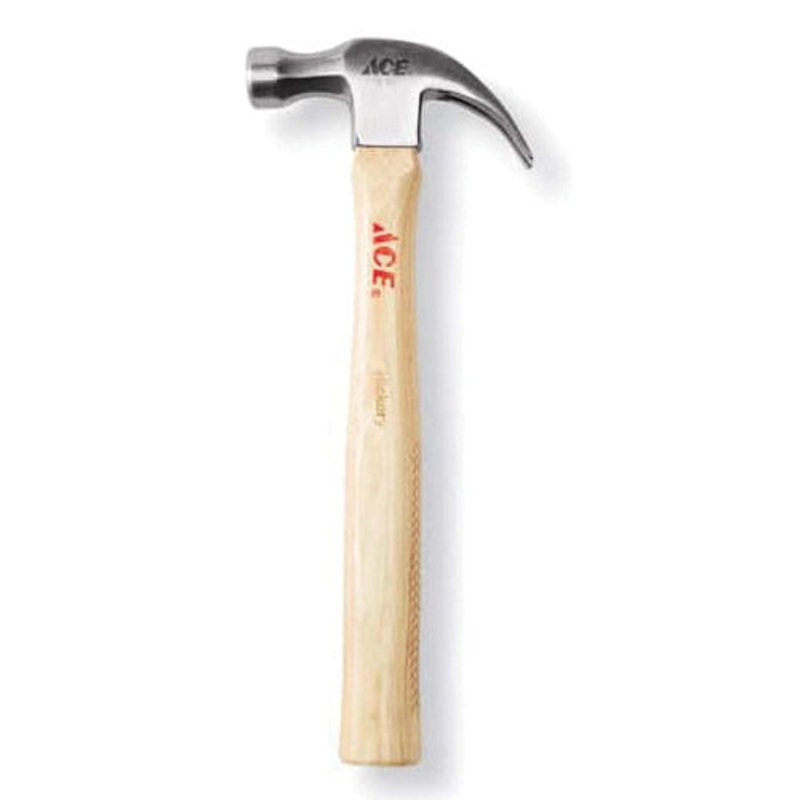 ACE XMCT0193 Claw Hammer, 16 oz Head, Steel Head, Hickory Handle, 12.95 in OAL