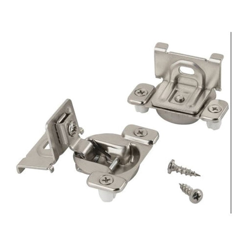 Amerock BPR2811J2314 Overlay Hinge, Concealed, Self-Closing Hinge, Steel Hinge, Nickel-Plated Hinge Finish