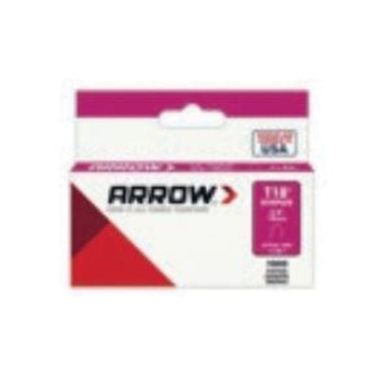 ARROW 186 Construction Stapler, 18 ga, Round Crown, 3/16 in Crown, 3/8 in L Leg, Steel