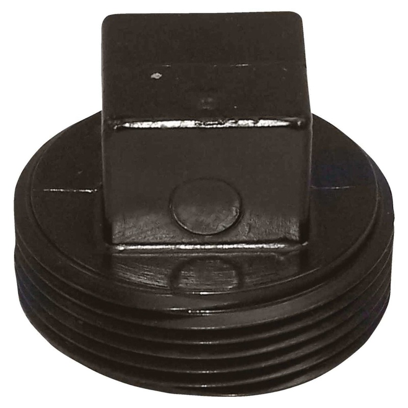 Charlotte Pipe 106 Series ABS001060600HA Cleanout Plug, 1-1/2 in, ABS, Black, SCH 40