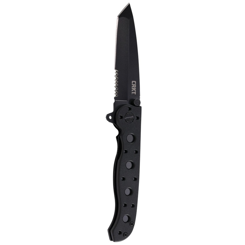 CRKT M1610KZ Folding Knife With Liner Lock, 1-Blade, Tanto, Triple Point Serrations Blade, 3 in L Blade, Steel Blade