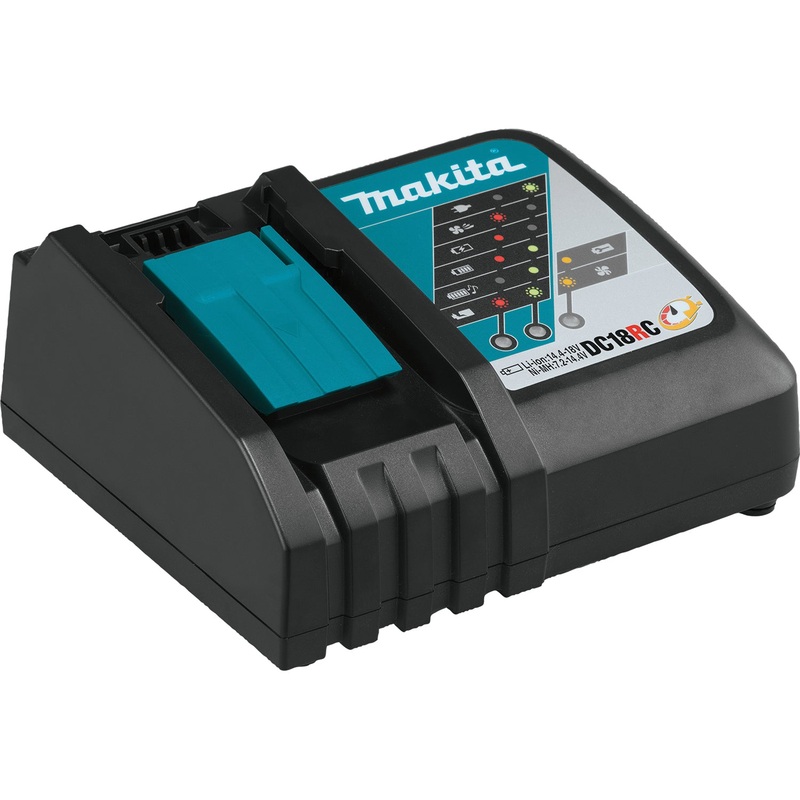 Makita 18V LXT DC18RC Rapid Optimum Charger, 120 V, 2 to 6 Ah Battery Capacity, 7.2 to 18 V Battery