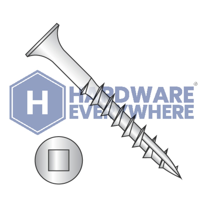 14 X 5 Deck Screws / Square / Bugle Head / 18-8 Stainless / Plain / Type 17