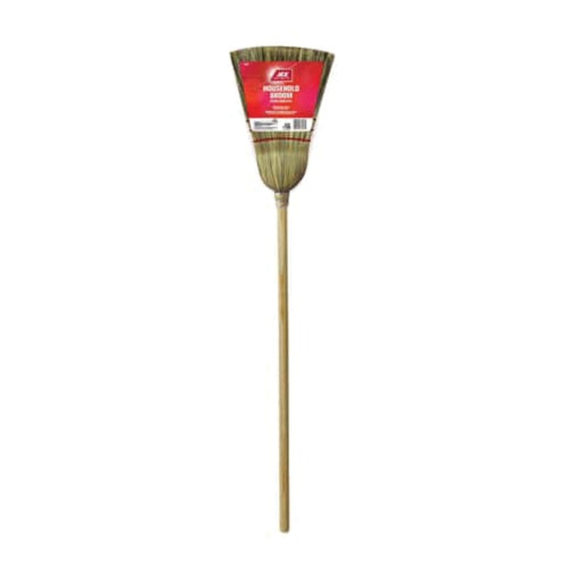 ACE 502FD Stiff Whisk Broom, 12 in W Brush, Corn/Grass Fiber Bristle, Wood Handle, 42 in L Handle