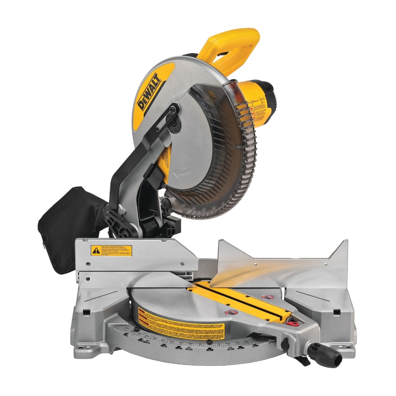 DeWALT DWS715 Compound Miter Saw, Tool/Kit: Tool, 12 in Dia Blade, 8 in, 6 in H Cutting, 2 in W Cutting, 120 VAC