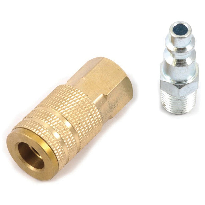 Forney 75305 Industrial/Milton Style Coupler/Plug Set, 1/4 in FNPT x 1/4 in, Brass
