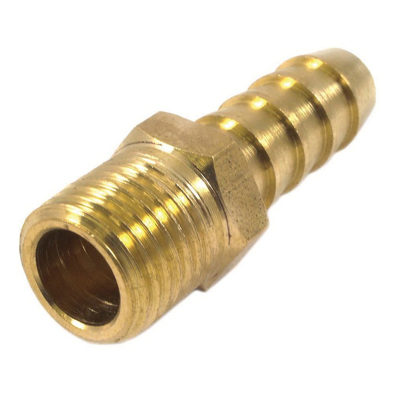 Forney 75359 Air Hose Fitting, 1/4 in Male NPT x 3/8 in Barb, Brass