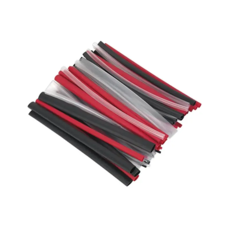 Sealey Heat Shrink Tubing Assortment 72pc Mixed Colours Adhesive Lined 200mm