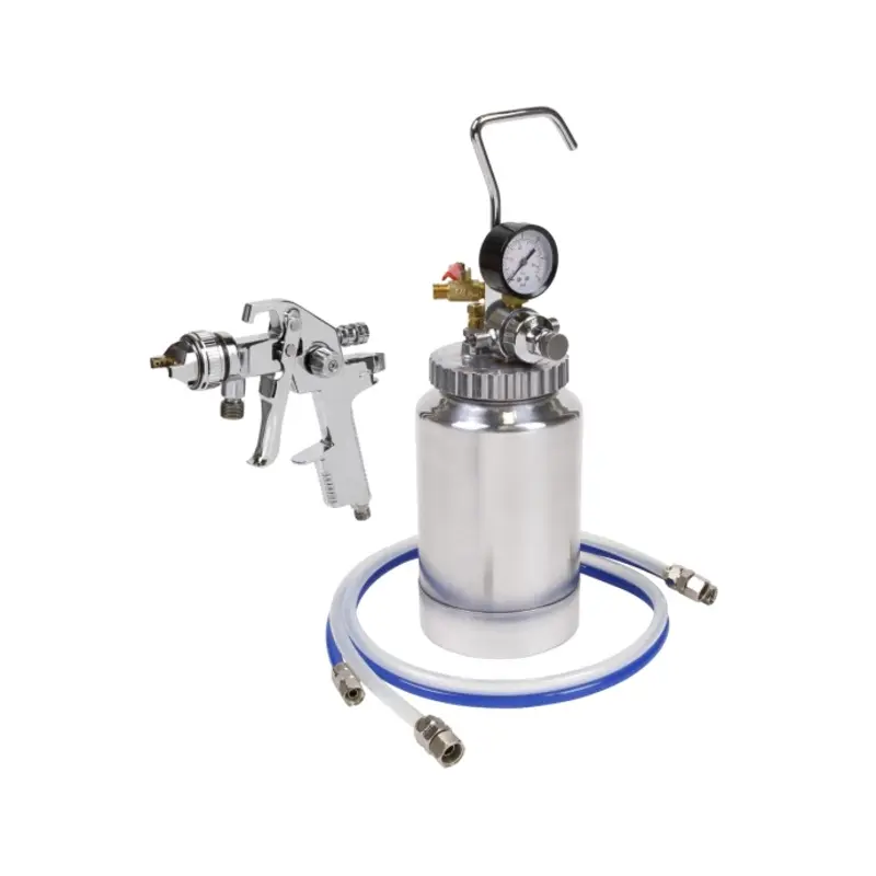 Sealey HVLP Pressure Pot System with Spray Gun & Hoses 1.7mm Set-Up