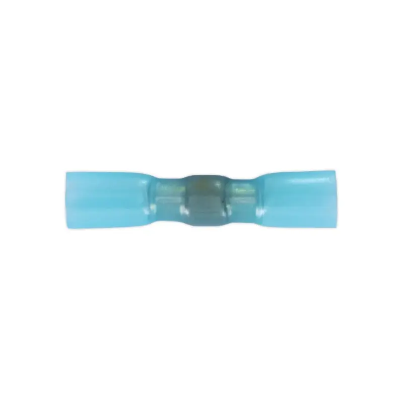 Sealey Heat Shrink Butt Connector with Crimp & Solder Blue Pack of 25
