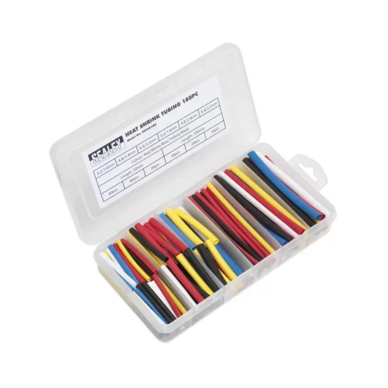 Sealey Heat Shrink Tubing Assortment 180pc 50 & 100mm Mixed Colours