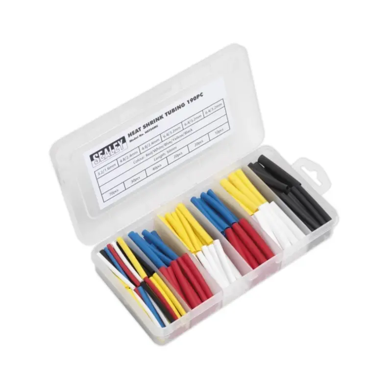 Sealey Heat Shrink Tubing Assortment 190pc 50mm Mixed Colours