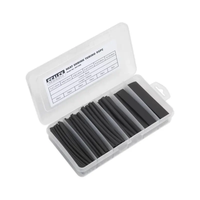 Sealey Heat Shrink Tubing Assortment 95pc 100mm Black