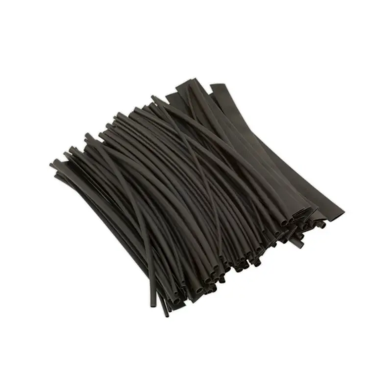 Sealey Heat Shrink Tubing Black 200mm 100pc