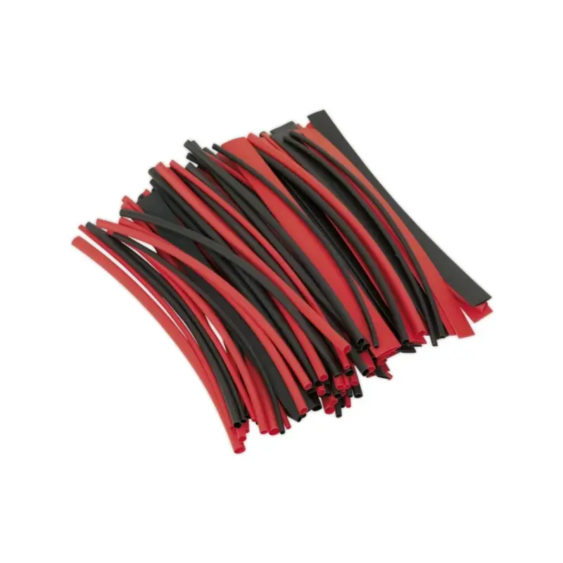 Sealey Heat Shrink Tubing Black & Red 200mm 100pc