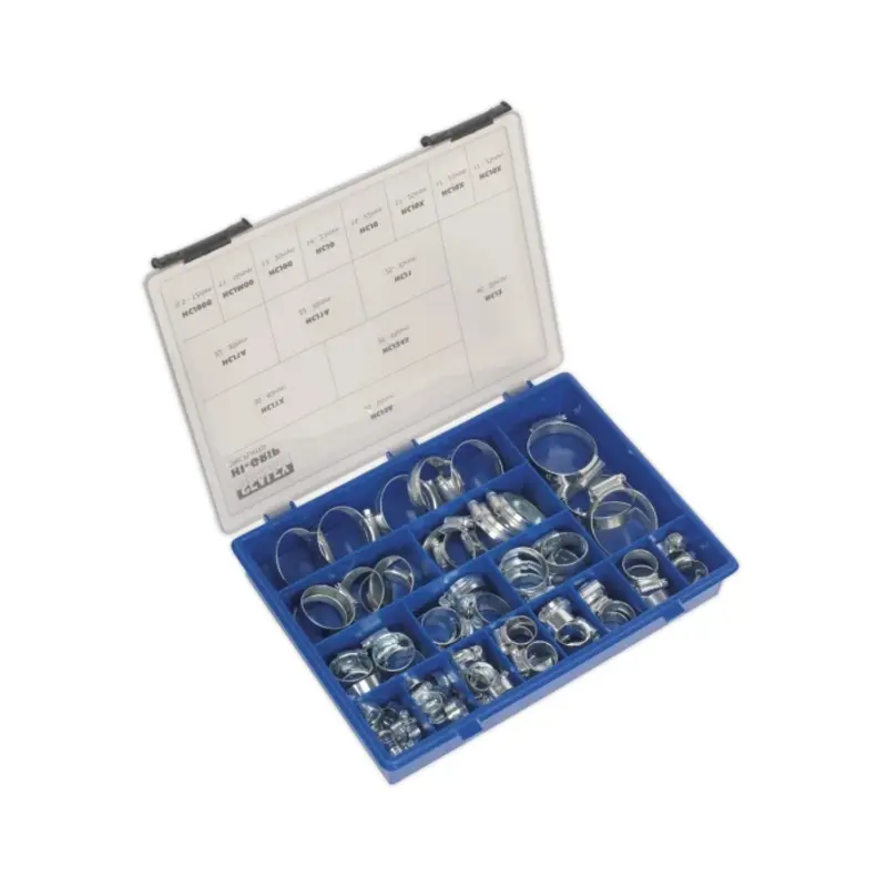 Sealey HI-GRIP Hose Clip Assortment 81pc Sizes 9.5-55mm