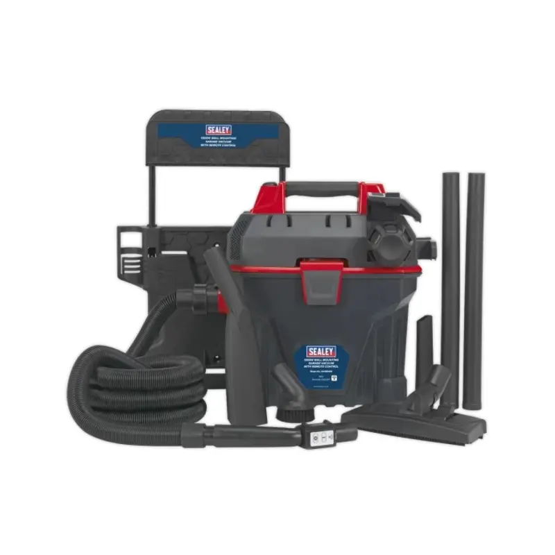 Sealey Garage Vacuum 1500W with Remote Control - Wall Mounting