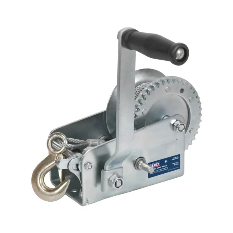 Sealey Geared Hand Winch 900kg Capacity with Cable