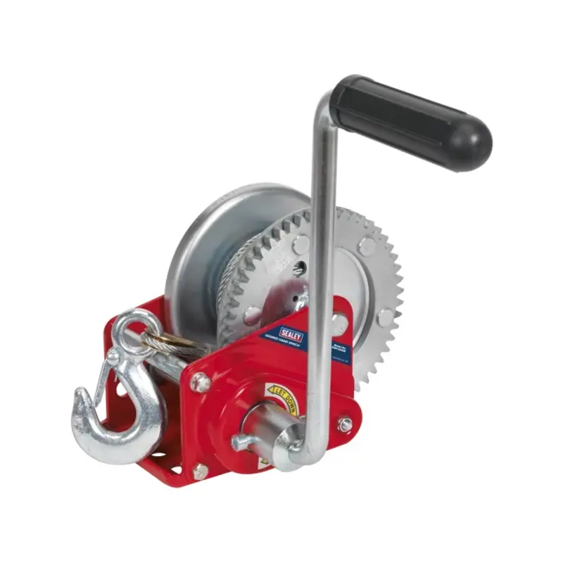 Sealey Geared Hand Winch with Brake & Cable 540kg Capacity