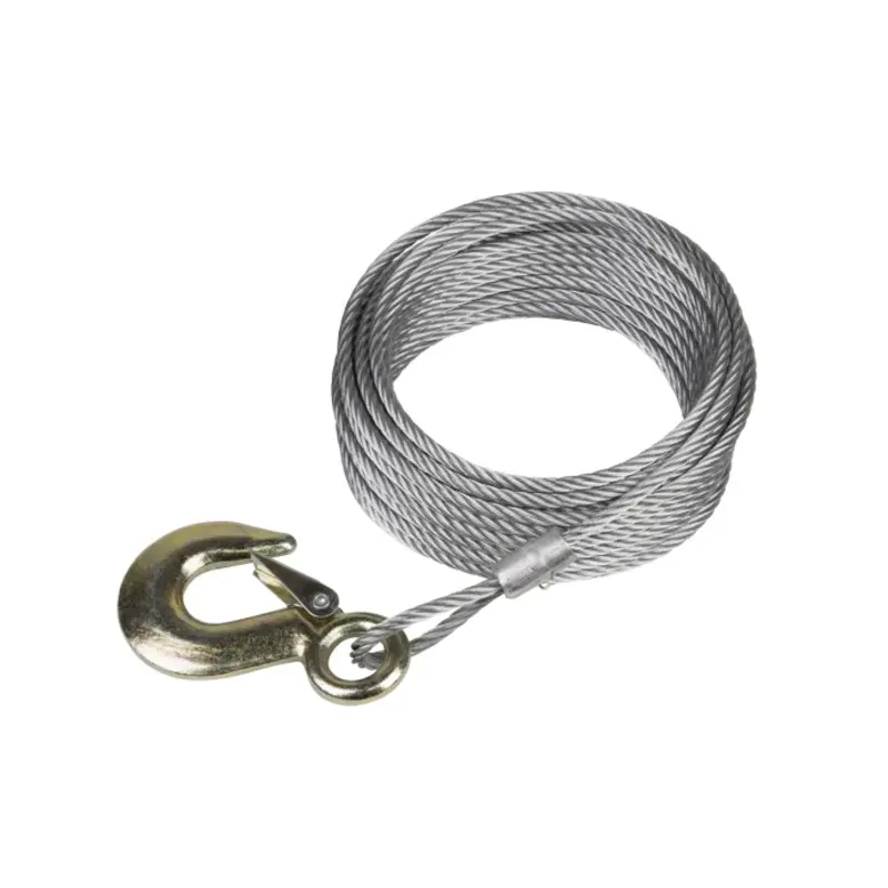 Sealey Winch Cable/Wire Rope 5.1mm x 10m 810kg Breaking Strength with Forged Hook