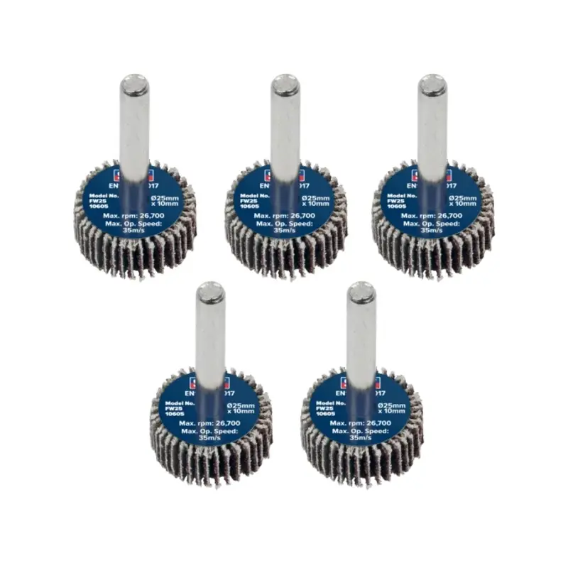 Sealey Abrasive Flap Wheel 25 x 10mm 6mm Shaft 60Grit - Pack of 5