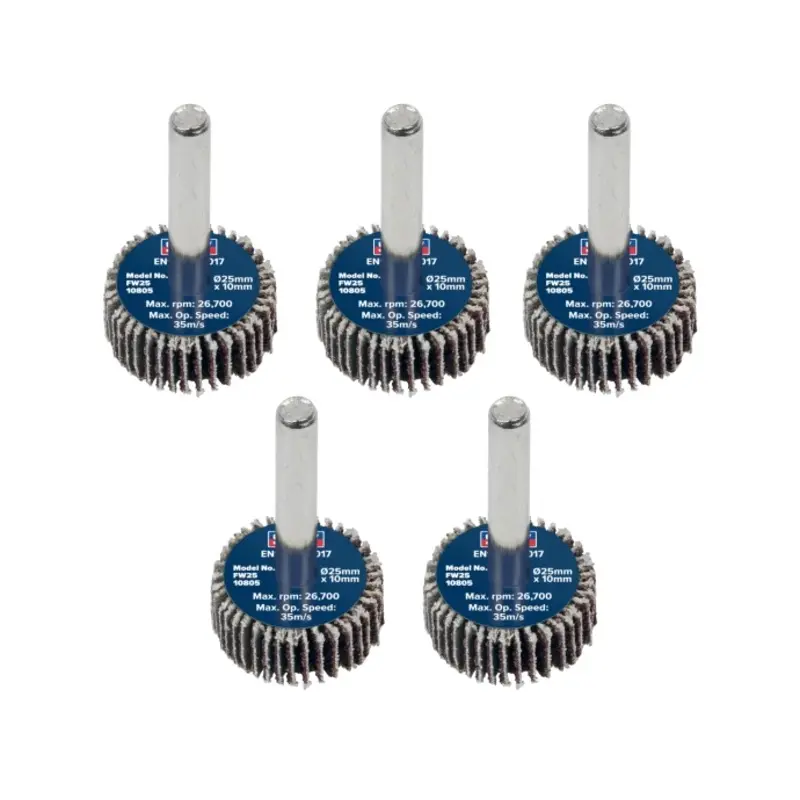 Sealey Abrasive Flap Wheel 25 x 10mm 6mm Shaft 80Grit - Pack of 5