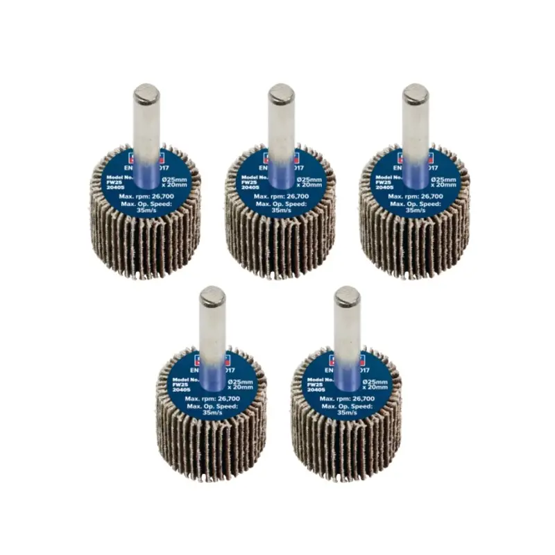 Sealey Abrasive Flap Wheel 25 x 20mm 6mm Shaft 40Grit - Pack of 5