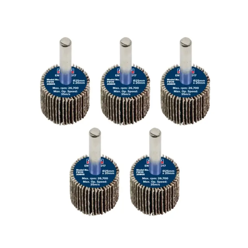 Sealey Abrasive Flap Wheel 25 x 20mm 80Grit 6mm Shaft - Pack of 5