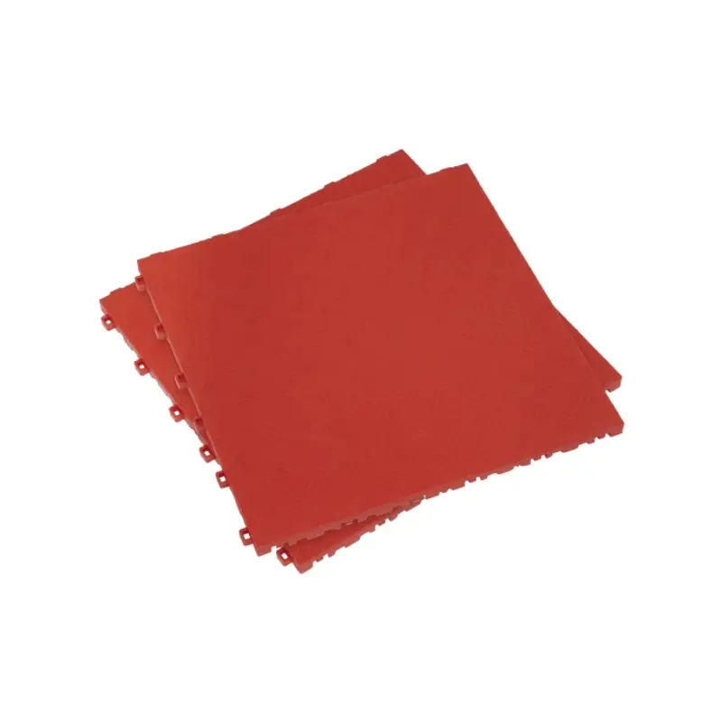 Sealey Polypropylene Floor Tile 400 x 400mm - Red Treadplate - Pack of 9