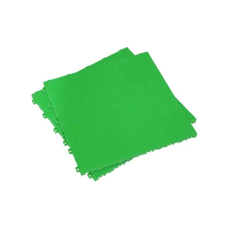 Sealey Polypropylene Floor Tile - Green Treadplate 400 x 400mm - Pack of 9