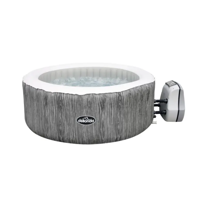 Sealey Dellonda 4-6 Person Inflatable Hot Tub Spa with Smart Pump - Wood Effect
