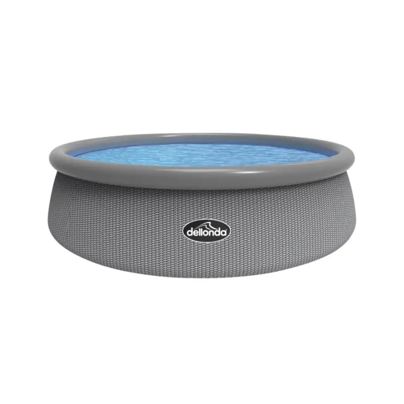 Sealey Dellonda 15ft Round Garden Kids Paddling Swimming Pool & Pump Grey Rattan