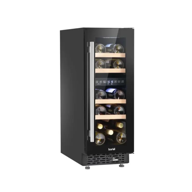 Sealey Baridi 17 Bottle Dual Zone Slim 30cm Wine Cooler, Touch Screen, Black