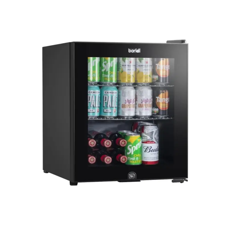 Sealey Baridi 50L Tabletop Beer & Drinks Mini Fridge with Light 3-10C - Black & Glass