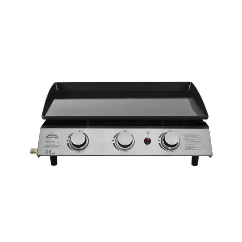 Sealey Dellonda 3 Burner Portable Gas Plancha 7.5kW BBQ Griddle, Stainless Steel - DG22
