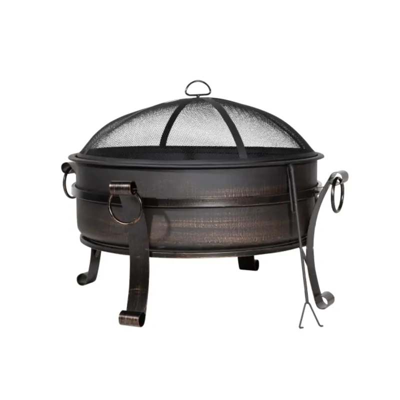 Sealey Dellonda 30" Deluxe 2-in-1 Outdoor Fire Pit & Coffee Table Antique Bronze Effect