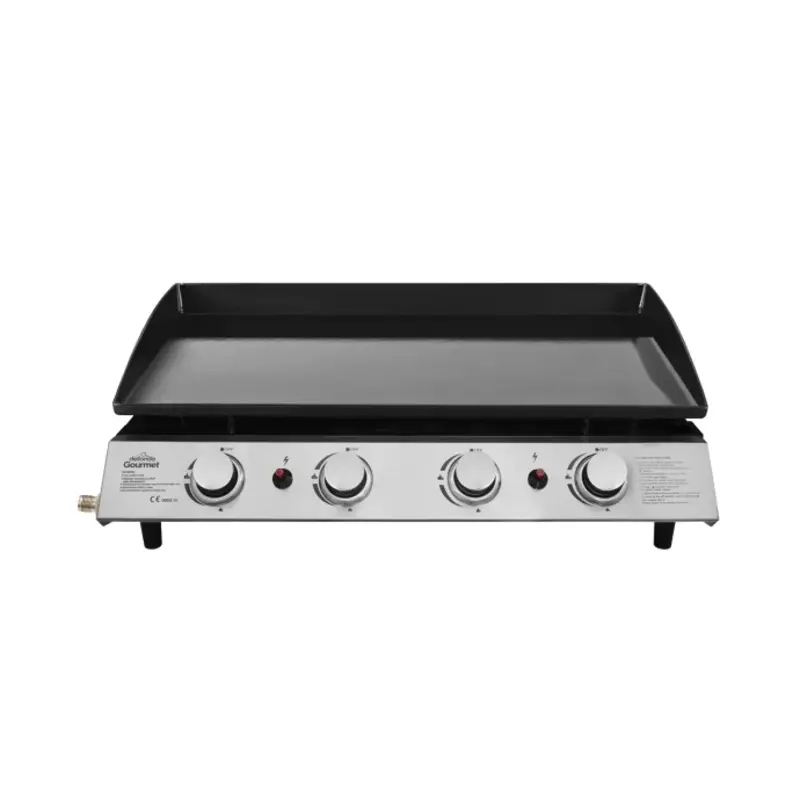 Sealey Dellonda 4 Burner Portable Gas Plancha 10kW BBQ Griddle, Stainless Steel - DG23