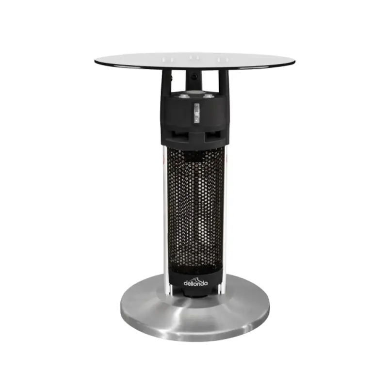 Sealey Dellonda Bistro Table with 1200W Heater, 65cm, Black/Stainless Steel
