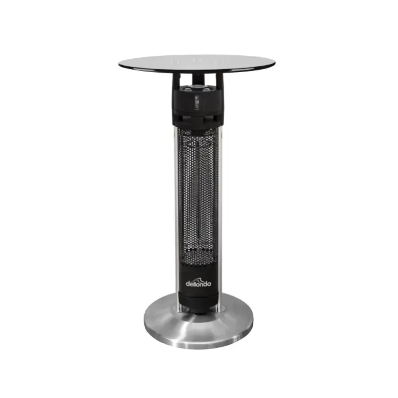 Sealey Dellonda Bistro Table with 1600W Heater, 95cm, Black/Stainless Steel
