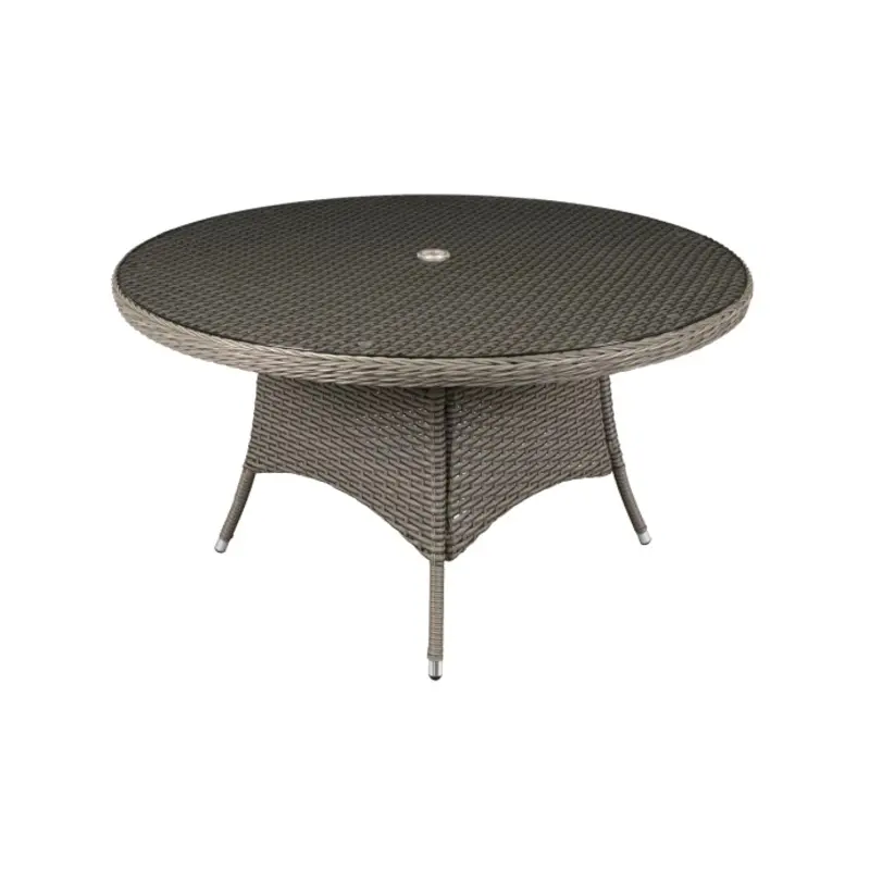 Sealey Dellonda Chester Rattan Wicker Outdoor Dining Table with Tempered Glass Top