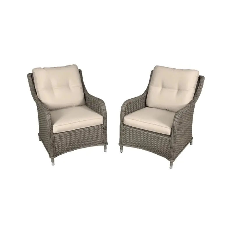 Sealey Dellonda Chester Rattan Wicker Outdoor Lounge Chairs with Cushion, Brown