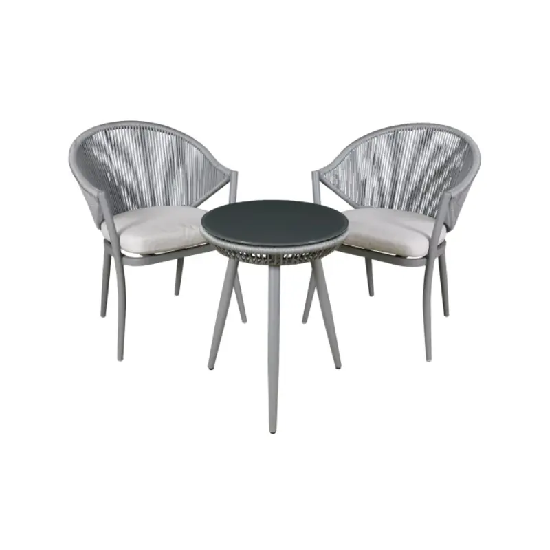 Sealey Dellonda Echo 3pc Aluminium Balcony Set with Tempered Glass Top - DG58