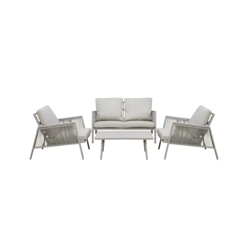 Sealey Dellonda Fusion Aluminium 4-Piece Outdoor Sofa, Arm Chairs & Coffee Table Set