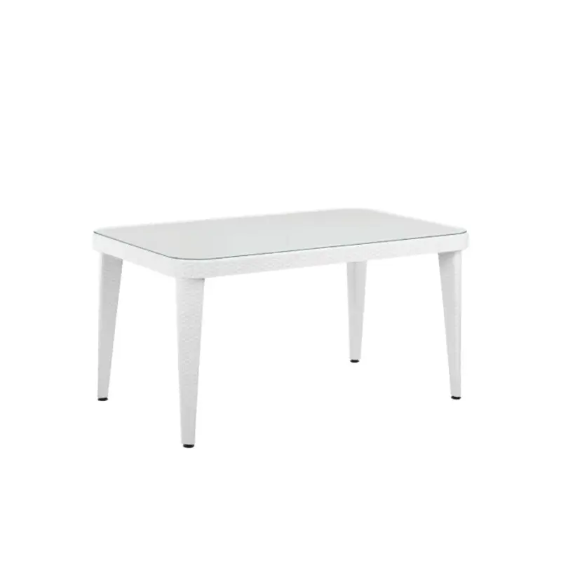 Sealey Dellonda Outdoor Dining Table Weather Resistant Body Glass Table 90x150cm
