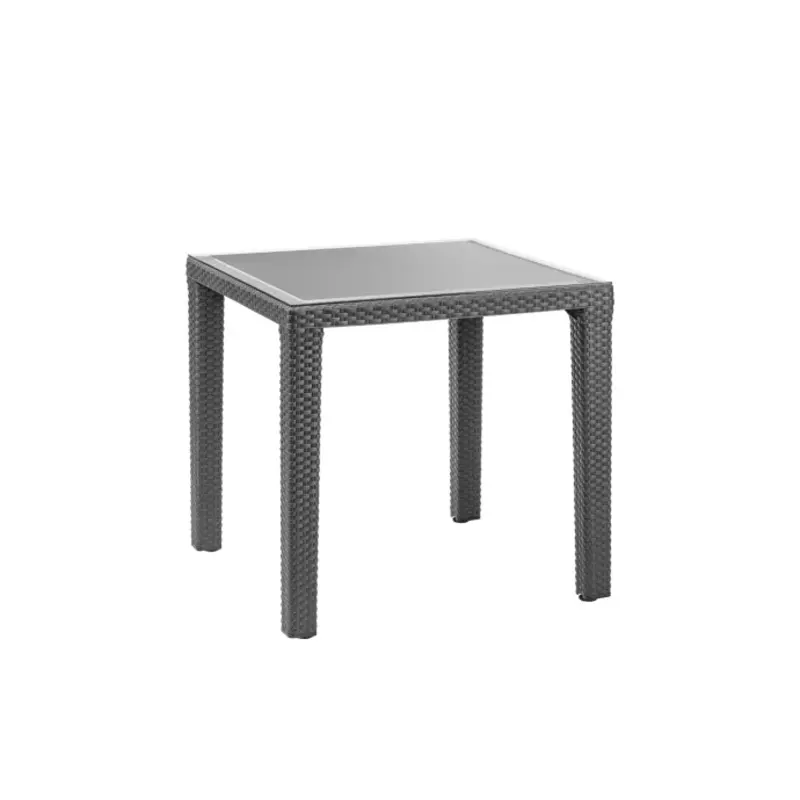Sealey Dining Table Weather Resistant, Glass Top 80x80cm Anthracite