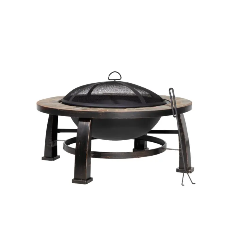 Sealey Dellonda 30" Deluxe Traditional Style Fire Pit/Fireplace/Outdoor Heater - Slate