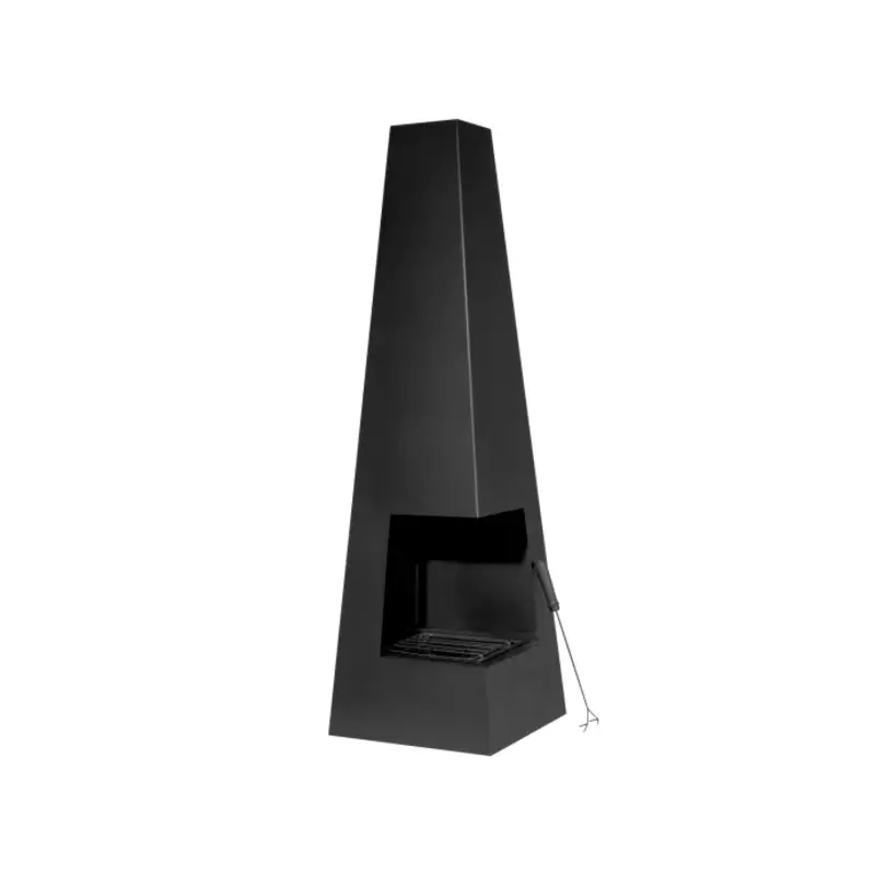 Sealey Dellonda Chiminea, Wood Burner, Heater for Outdoors W45cm x H150cm - Black Steel
