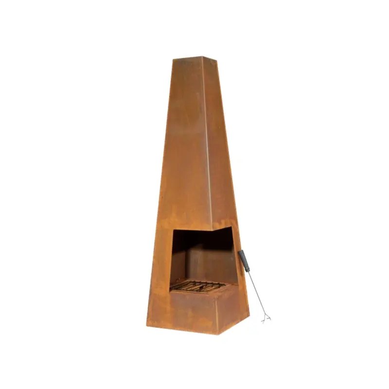 Sealey Dellonda Chiminea, Wood Burner, Heater for Outdoors W45cm x H150cm, Corten Steel